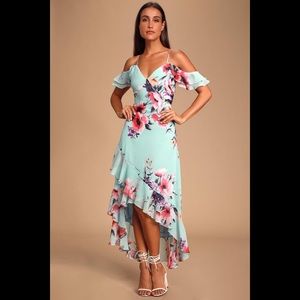 Lulus Love in Bloom Off-the-Shoulder Dress